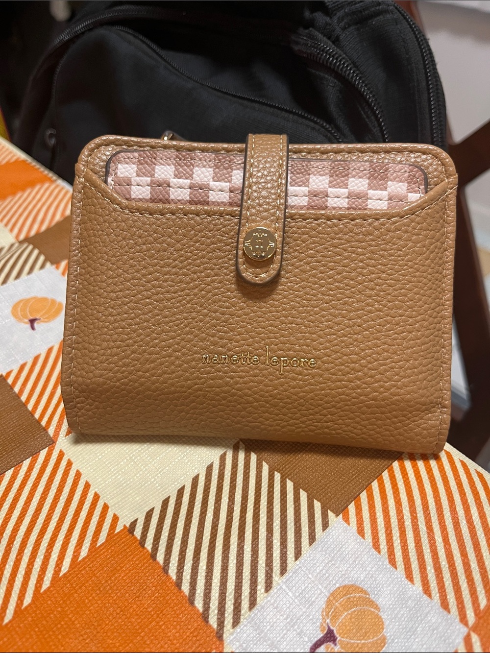 Nanette Lepore Pebble Bifold Wallet in Tan
